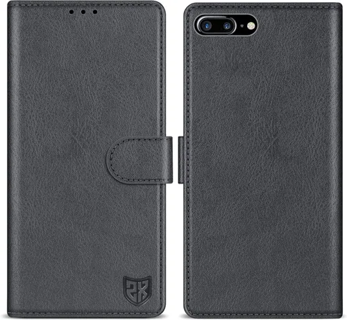 Vista 15 de ZZXX Funda tipo cartera para iPhone 7 Plus/iPhone 8 Plus con bloqueo RFID, ranura para tarjetas, función atril, cierre magnético, funda protectora