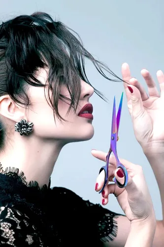 Vista 4 de Juego de tijeras de corte y adelgazamiento de cabello, tijeras de peluquería profesionales de 6.5 pulgadas para corte de pelo para hombres/mujeres