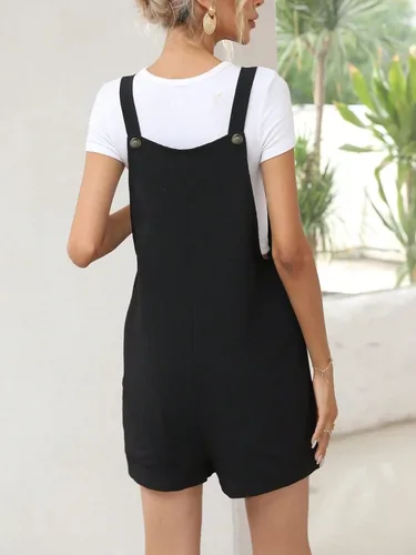 Vista 2 de MakeMeChic Women's Summer Adjustable Strap Front Knot Pockets Shorts Overalls Rompers