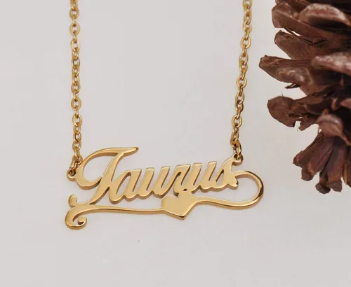 Vista 2 de Aoloshow Collar personalizado con nombre de corazón de amor, collar personalizado para dama de honor