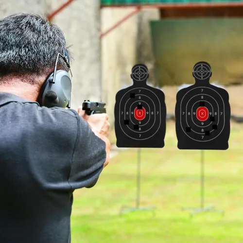 Vista 7 de 3000 Pcs Cardboard Target Pasters Self Adhesive Target Stickers 0.87 Inch Square Labels for Pistol Shooting Range Practice, 1000 Per Roll, 3 Rolls