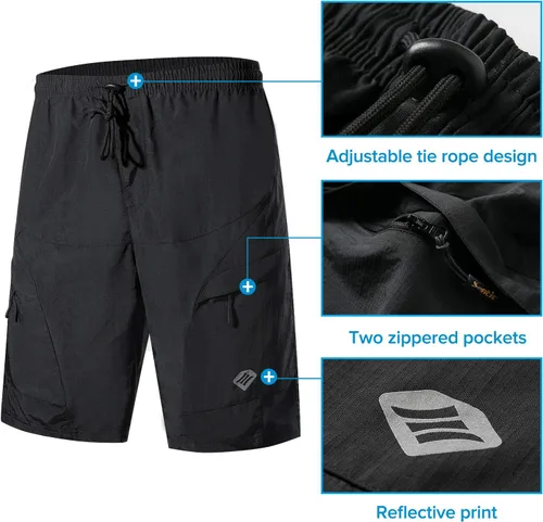 Vista 4 de Santic Coolmax - Pantalones cortos de ciclismo de montaña para hombre coolmax, ligeros