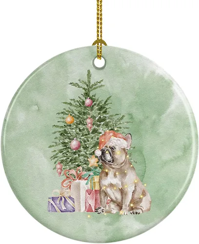 Vista 50 de Caroline's Treasures Bulldog, Bulldog inglés #2 y árbol de cerámica adorno colgante para árbol de Navidad, decoración colgante para el hogar
