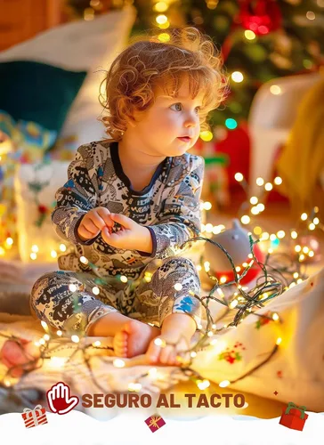 Vista 6 de Minetom Luces de Racimo LED de 50 Pies 1000 LED Luces de Árbol de Navidad Luces de Navidad para Exteriores Luces de Cadena de Petardos de Navidad