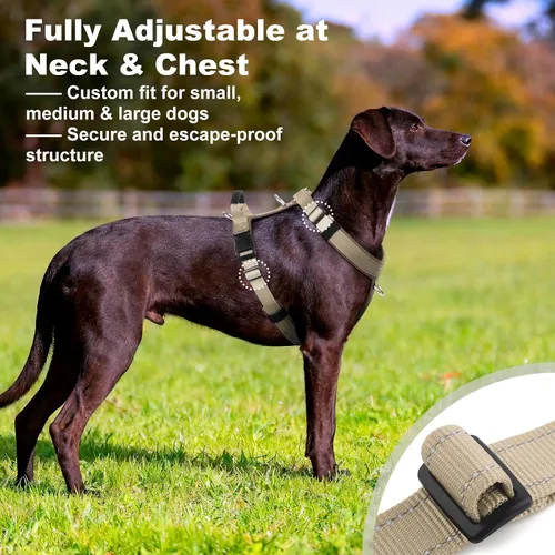Vista 3 de Arnés Anti-Tirones para Perros con Asa, Malla Suave Acolchada Ajustable para Perros Pequeños, Medianos y Grandes Arnés Reflectante de Paseo Fácil