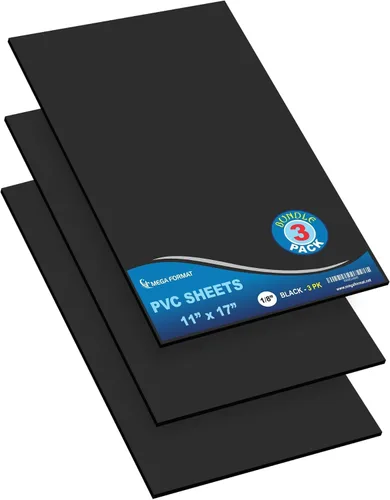Vista 78 de Mega Format Hojas de plástico de PVC expandido – Hoja negra rígida de 5 x 7 pulgadas para manualidades, señalización y exhibiciones – Sintra Negro