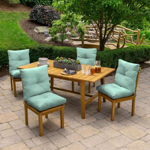 Vista 4 de Arden Selections Cojín de Silla de Comedor Exterior de Felpa Moderna con Mechones y Relleno Blowfill, 21 x 40 pulgadas, Repelente al Agua