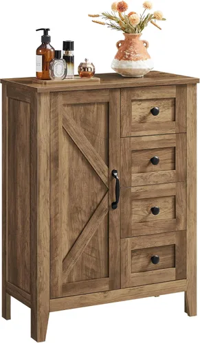Vista 11 de VASAGLE LIRY Collection - Storage Cabinet, Farmhouse Floor Cabinet, Freestanding Storage Organizer for Bathroom Kitchen Entryway, Adjustable Shelf