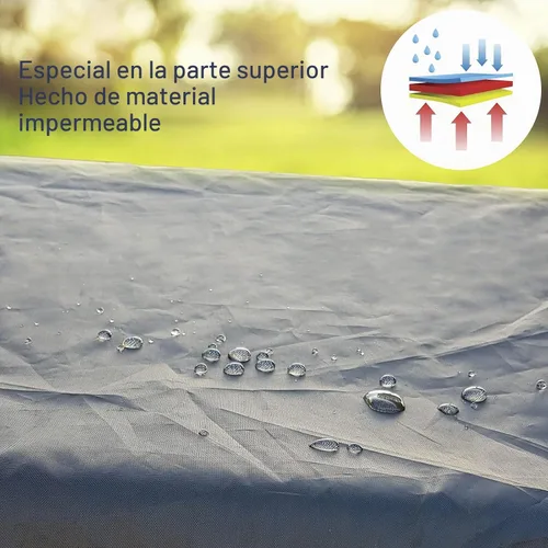Vista 3 de Mosquitera para patio, pantalla de malla de poliéster con apertura de cremallera y techo impermeable, cortina de red rectangular