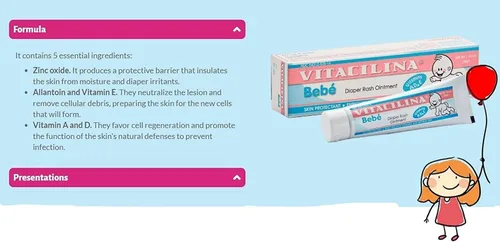 Vista 6 de Vitacilina Bebe - Pomada para sarpullido del pañal, 1.76 onzas (cantidad de 6)