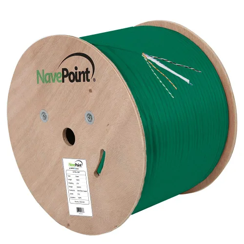 Vista 10 de NavePoint Cable Ethernet CAT6A, UTP, clasificación CMR, negro, 1000 pies