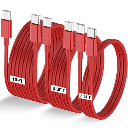 Vista 25 de LOFPYE Paquete de 3 cables USB C a USB C de 1 pie y 60 W, cable de carga rápida tipo C para iPhone Air 17 16e 16 15 Pro Plus Pro Max, para Galaxy