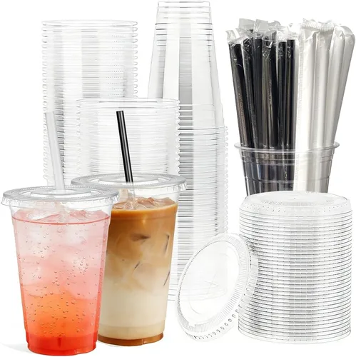 Vista 9 de 240 tazas pequeñas de plástico transparente para condimentos con tapas, recipientes de porciones de 1 oz, ideales para condimentos, aderezos