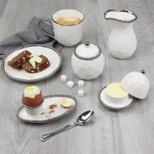 Vista 6 de Pampa Bay Plato redondo de porcelana para postre/aperitivo, color blanco