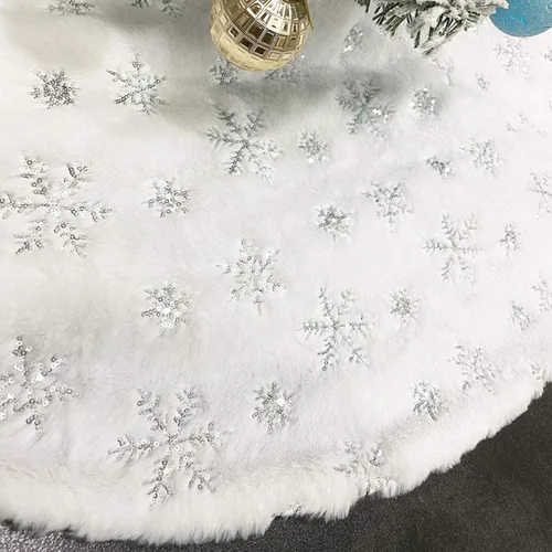Vista 8 de CHICHIC Falda de Árbol de Navidad Grande de 36 Pulgadas Falda de Árbol Blanca Faldas de Árbol de Navidad de Piel Sintética Decoraciones de Navidad
