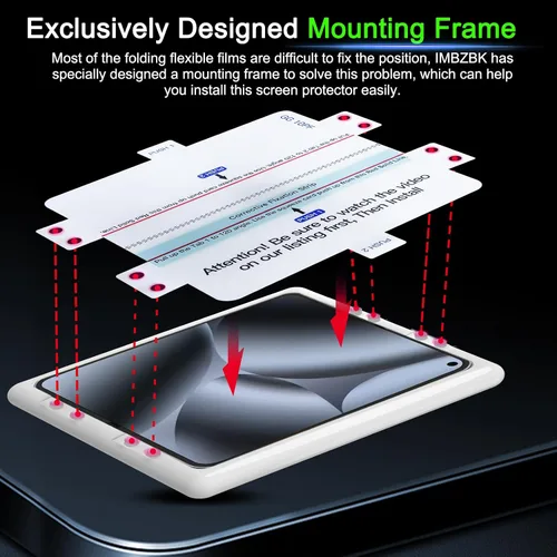 Vista 3 de IMBZBK [Eliminación automática de polvo] Paquete de 3 protectores de pantalla para Google Pixel 10 Pro Fold, 3 películas flexibles interiores + 3