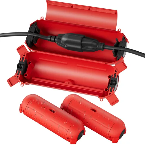 Vista 15 de Flemoon - Paquete de 3 fundas impermeables para cable de extensión para exteriores Small Electrical Connection Box for Straight Plug, Socket