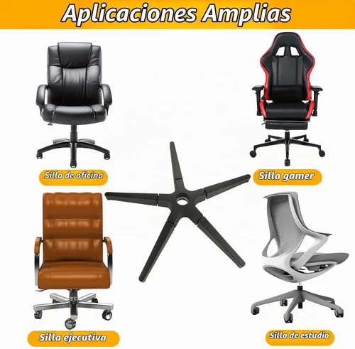 Vista 7 de YAYODS Piezas de repuesto para base de silla de oficina, resistentes, 2500 libras, base de silla de escritorio de 28 pulgadas, reemplazo universal