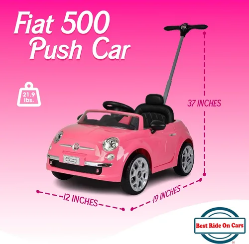 Vista 3 de Best Ride On Cars Fiat 500 - Coche de empuje, color rosa