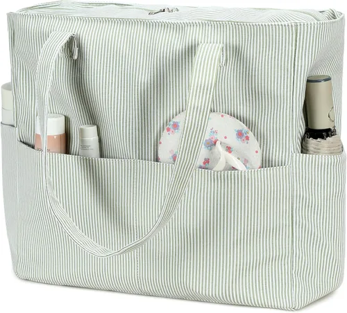 Vista 16 de Bluboon Bolsas de playa para mujer, bolsa grande impermeable con compartimento húmedo para piscina, fin de semana, viajes, gimnasio B Leopard
