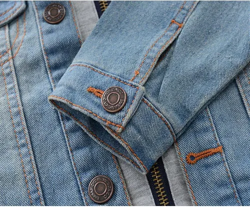 Vista 3 de Mallimoda - Abrigo de mezclilla con cremallera y capucha para niños y niñas