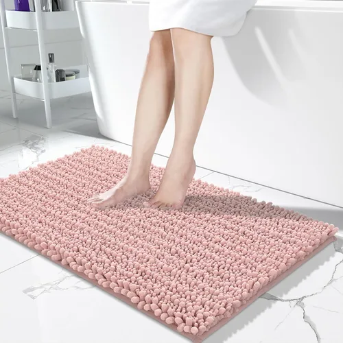 Vista 47 de Yimobra Alfombras de Baño Antideslizantes Lavables - Alfombra de Baño de Chenilla Ultra Suave Absorbente, Alfombra Peluda de Secado Rápido para Negro
