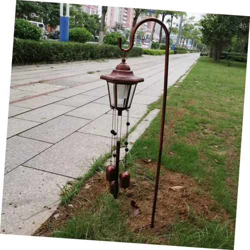 Vista 6 de Uonlytech Solar viento carillón luz jardín estaca luces solares lámpara decorativa al aire libre