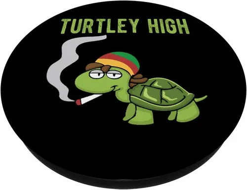 Vista 2 de Weed Smoking Turtle Turtley High THC CBD Marihuana Stoner PopSockets PopGrip: agarre intercambiable para teléfonos y tabletas