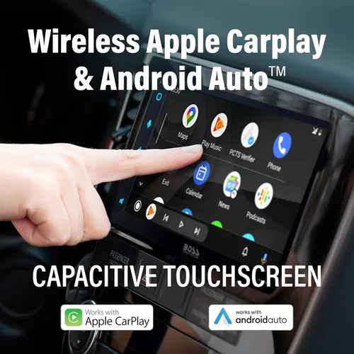 Vista 5 de BOSS Audio Systems Elite Series BE950WCPA - Reproductor multimedia inalámbrico Apple CarPlay Android Auto para automóvil, pantalla táctil capacitiva