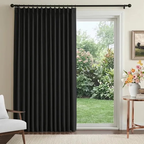 Vista 21 de 100% Blackout Shield Cortinas opacas con textura y aspecto de lino de 72 pulgadas de largo, juego de 2 paneles de cortinas opacas de lino sintético