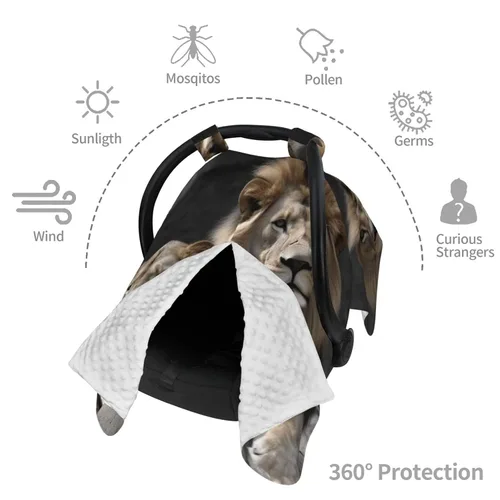 Vista 8 de Cubierta de toldo para asiento de automóvil para bebé, suave y transpirable, fundas de lactancia materna, multiuso, cochecito de bebé, regalo