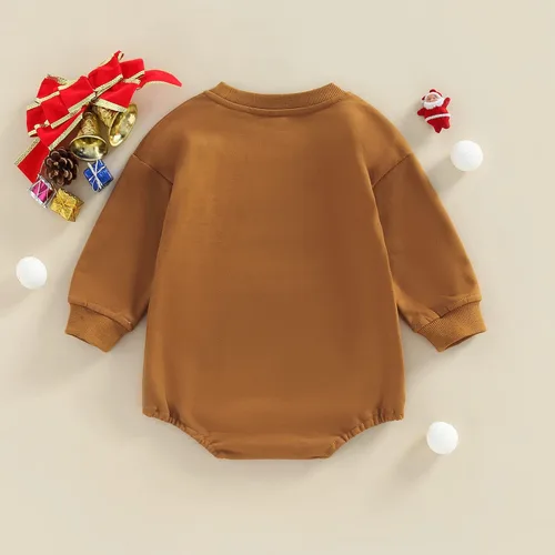 Vista 4 de Traje de Navidad de gran tamaño con burbujas y cuello redondo para bebé niña y niño divertido suéter de Navidad