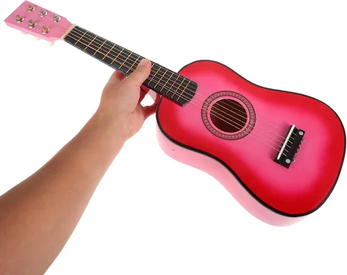 Vista 3 de Kisangel - Guitarra acústica de madera de tilo de 23.11 pulgadas, 6 cuerdas, para principiantes, para niños de 5 a 9 años, instrumento musical