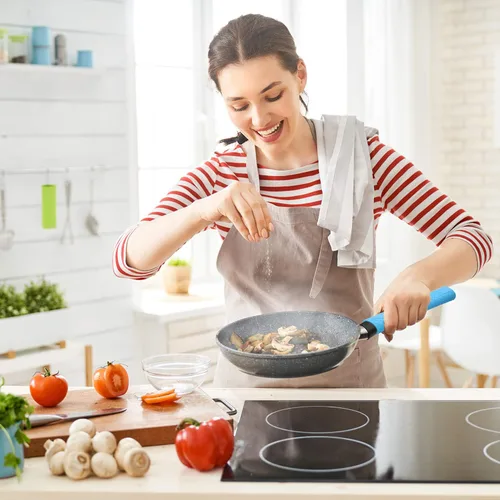 Vista 7 de 5 piezas de silicona para mango caliente, funda de goma resistente al calor, agarraderas de cocina para sartenes de hierro fundido, sartenes