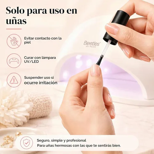 Vista 6 de Beetles Gel Polish Capa superior de gel que no se limpia de larga duración A-transparente-1