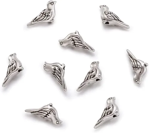 Vista 16 de Megapet - Cuentas espaciadoras de plata antigua estilo tibetano para fabricación de joyas, Metal