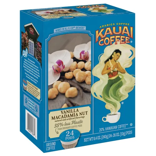 Vista 32 de Kauai Coffee Cápsulas K-Cup para cafeteras Keurig, café arábica, 10% hawaiano, tostado medio, aroma brillante con notas florales, descafeinado, 1
