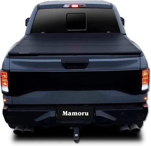 Vista 11 de Mamoru Cubierta rígida Tri Fold de 5'7" Tonneau para Nissan Titan 2004-2015 FRP Cubierta de caja de camión Ajuste para el sistema de riel