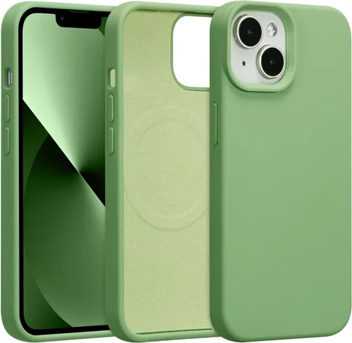 Vista 92 de Funda magnética de silicona para iPhone 13 Pro, color blanco antiguo [Compatible con Magsafe] [Forro de microfibra suave antiarañazos], funda