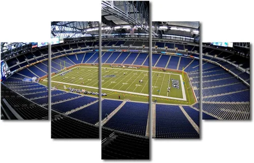 Vista 38 de Arte de pared en lienzo de estadio Allegiant, arte de pared para sala de estar, equipo de fútbol americano, pintura moderna de Nevada Las Vegas