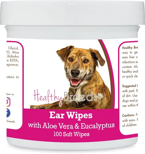 Vista 71 de Healthy Breeds Affenpinscher Toallitas de limpieza de oídos con aloe y eucalipto para perros, 100