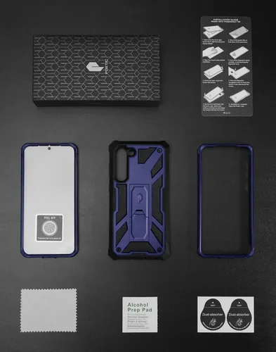 Vista 6 de Poetic Spartan - Funda para Samsung Galaxy S23+ Plus 5G de 6.7 pulgadas, protector de pantalla integrado funciona con identificación de huellas Azul