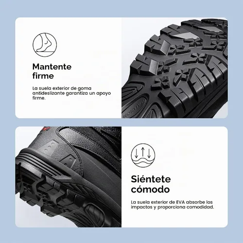 Vista 6 de NORTIV 8 Botas de esquí de invierno con suela de goma para hombre, con aislamiento impermeable Negro