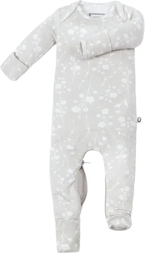 Vista 59 de GUNAMUNA Pijama unisex convertible ultrasuave para bebé, mameluco con cremallera para pañales, recién nacido a 24 meses