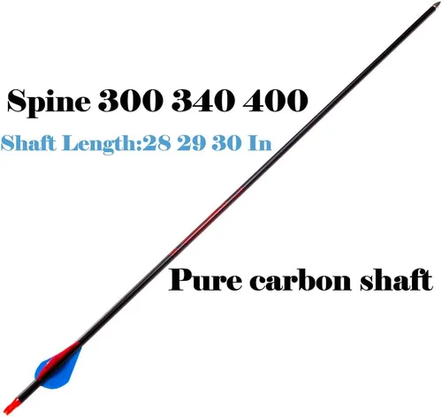 Vista 3 de Archery Carbon Arrow 28 29 30 inch 300 340 350 400 Spine Practice Hunting Arrows for Compound Recurve Bow 12PCS