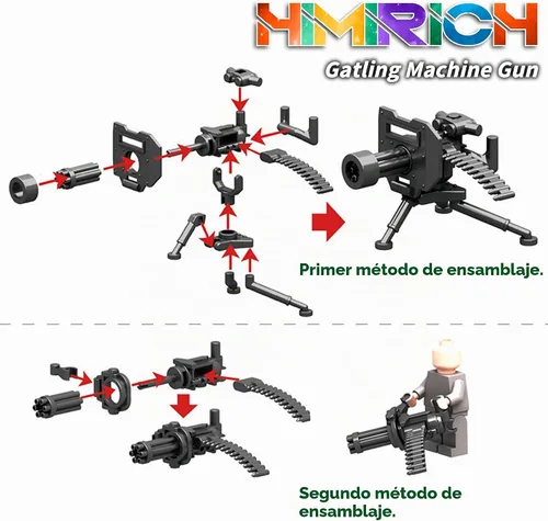 Vista 5 de Paquete de armas militares, bloques de construcción para figuras de soldado, kit de equipo del ejército, piezas y accesorios de piezas compatibles