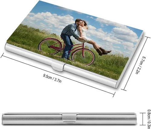 Vista 2 de 100PCS Tarjetero personalizado tarjeta de visita personalizada caso añadir su logotipo foto texto aleación de aluminio tarjeta de crédito tarjeta