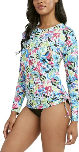 Vista 2 de Caribbean Joe Camiseta de natación de manga larga estándar para mujer con protección solar UPF de secado rápido