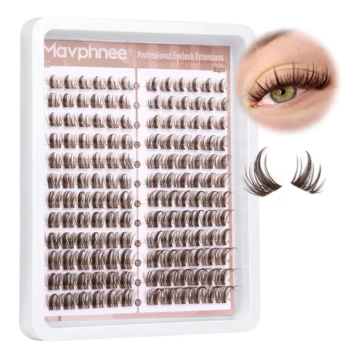 Vista 25 de Extensiones de pestañas en racimo naturales DIY, extensiones de pestañas en racimo con curva C, extensiones de pestañas en racimo para ojo de gato