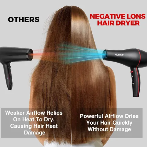Vista 4 de Kit de Secador de Pelo Iónico de Temperatura Constante de 13 Piezas - Juego de Secador de Pelo Profesional Ligero, Bajo Ruido, 1800W para Mujeres